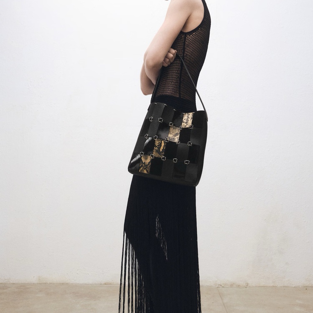 Mango Combined Patchwork Leather Bag - image 2